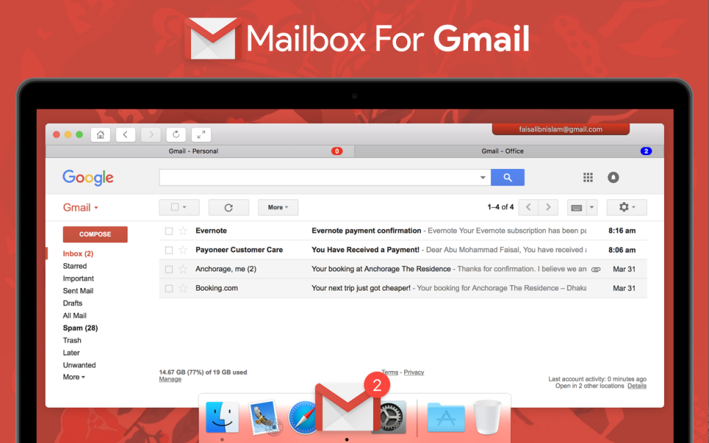 gmail client for mac with calendar service